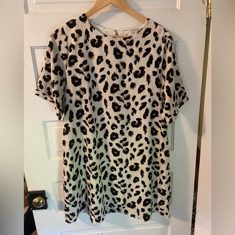 JODIFL Black and Cream Leopard Print Midi Dress